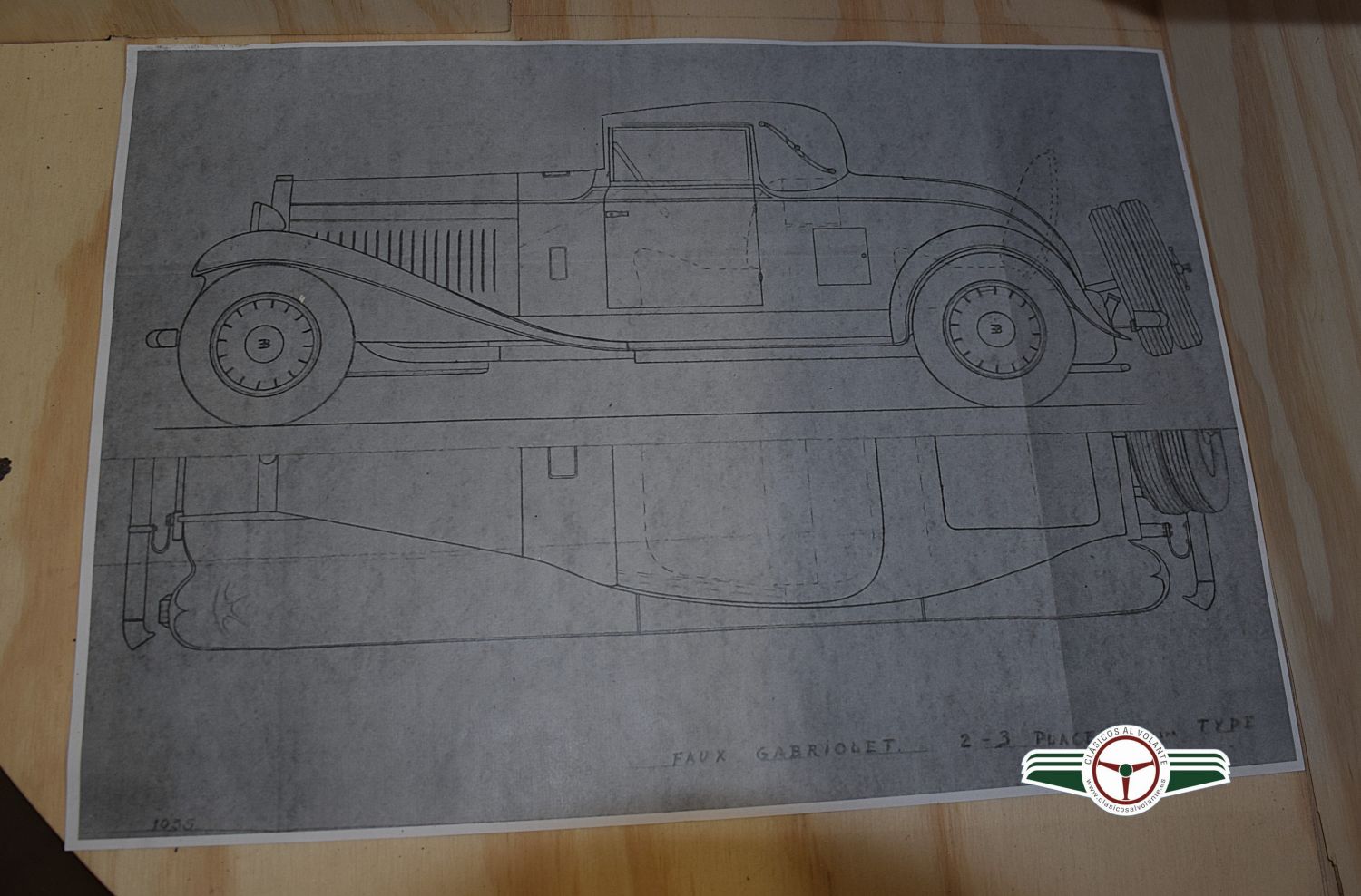 PLANOS DE LA ÉPOCA DEL BUGATTI QUE PERMITEN RECREAR CON PRECISIÓN LA NUEVA CARROCERÍA