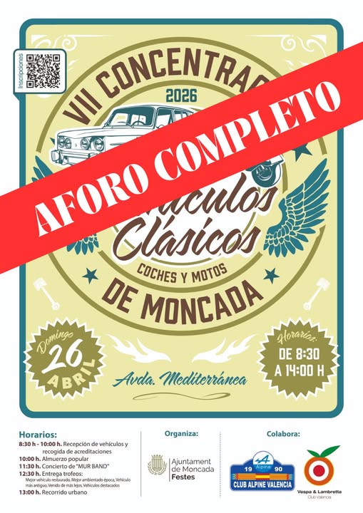 VII CONCENTRACIÓN DE VEHÍCULOS CLÁSICOS DE MONCADA, 26/4/2026