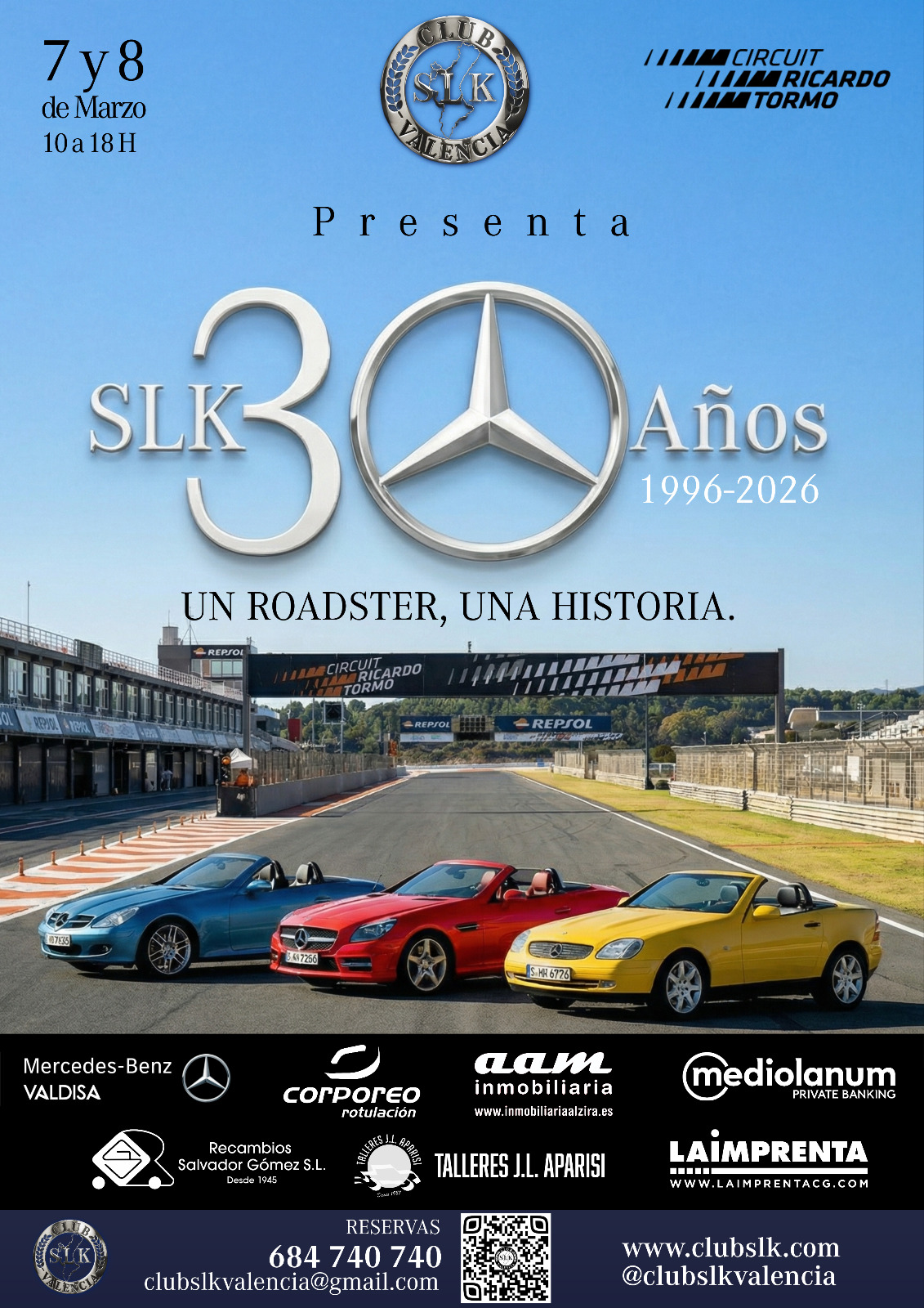 EL CLUB SLK VALENCIA CELEBRARÁ EN RACING LEGENDS LOS 30 AÑOS DEL MERCEDES SLK