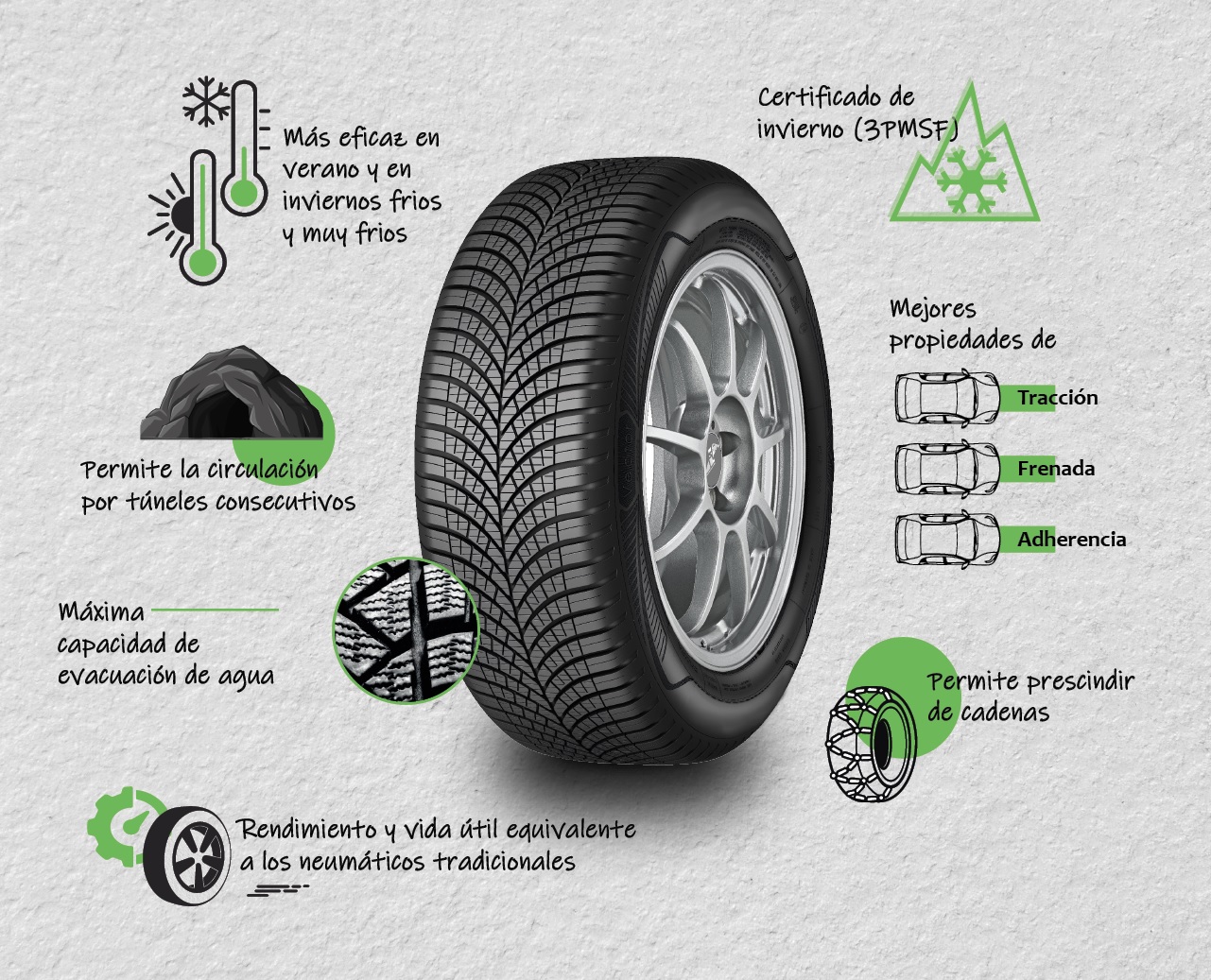 CARACTERÍSTICAS DEL NEUMÁTICO TODO TIEMPO