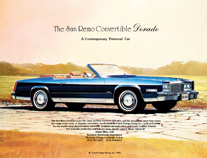 IMAGEN PROMOCIONAL DEL CADILLAC SAN REMO DORADO CONVERTIBLE (1978)