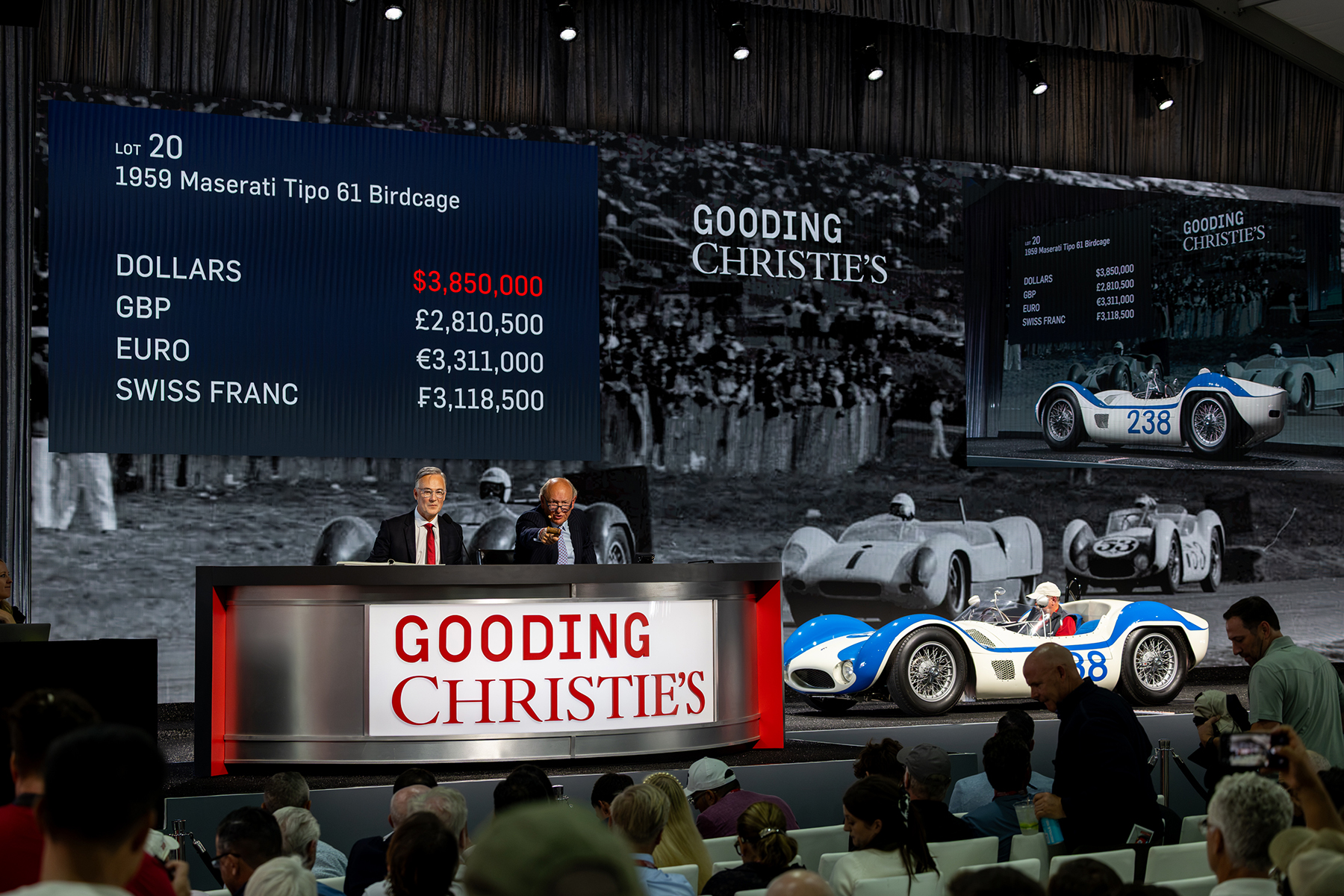 UN MASERATI TIPO 61 1959 BIRDCAGE ALCANZA LOS 4,24 MILLONES DE DÓLARES EN LA SUBASTA PEBBLE BEACH AUCTIONS 2026 DE GOODING CHRISTIE'S EN CALIFORNIA